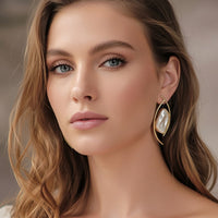 Marudhar Creations Matte Chic Mother of Pearl Occasion Wear Dangler Earrings