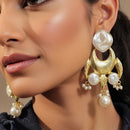 Marudhar Creations Matte Chic Mother of Pearl Occasion Wear Dangler Earrings