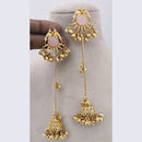 Marudhar Creations Matte Finish Pota Stone And Ghungroo Jhumki Earrings