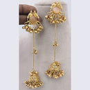 Marudhar Creations Matte Finish Pota Stone And Ghungroo Jhumki Earrings