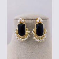 Marudhar Creations Pota Stone Pearl Earrings
