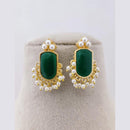 Marudhar Creations Pota Stone Pearl Earrings