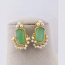 Marudhar Creations Pota Stone Pearl Earrings