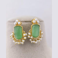 Marudhar Creations Pota Stone Pearl Earrings