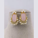 Marudhar Creations Pota Stone Pearl Earrings