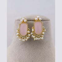 Marudhar Creations Pota Stone Pearl Earrings