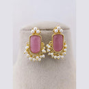 Marudhar Creations Pota Stone Pearl Earrings