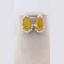 Marudhar Creations Pota Stone Pearl Earrings