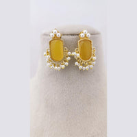 Marudhar Creations Pota Stone Pearl Earrings