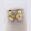 Marudhar Creations Mother of Pearl Pota Stone Dangler Earrings