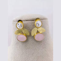 Marudhar Creations Mother of Pearl Pota Stone Dangler Earrings