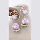 Marudhar Creations Royal Gold Matte Finish  Pearl Meenakari Jhumki Earrings