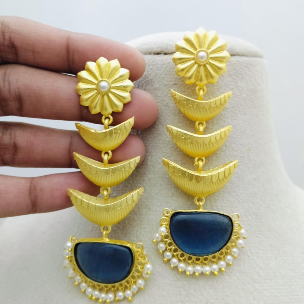 Marudhar Creations Ethereal Tiered Crescent Earrings