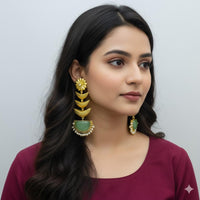 Marudhar Creations Ethereal Tiered Crescent Earrings