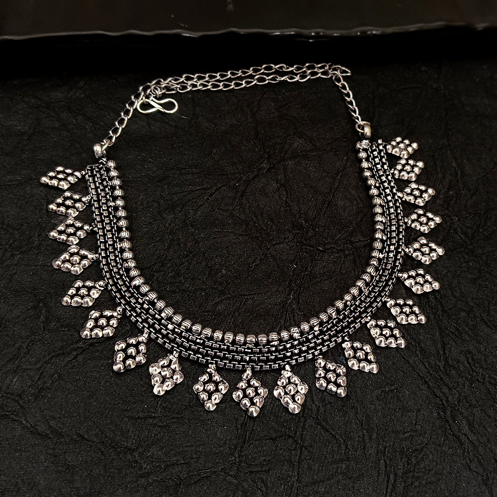 Deep Jewell Oxidised Plated Necklace