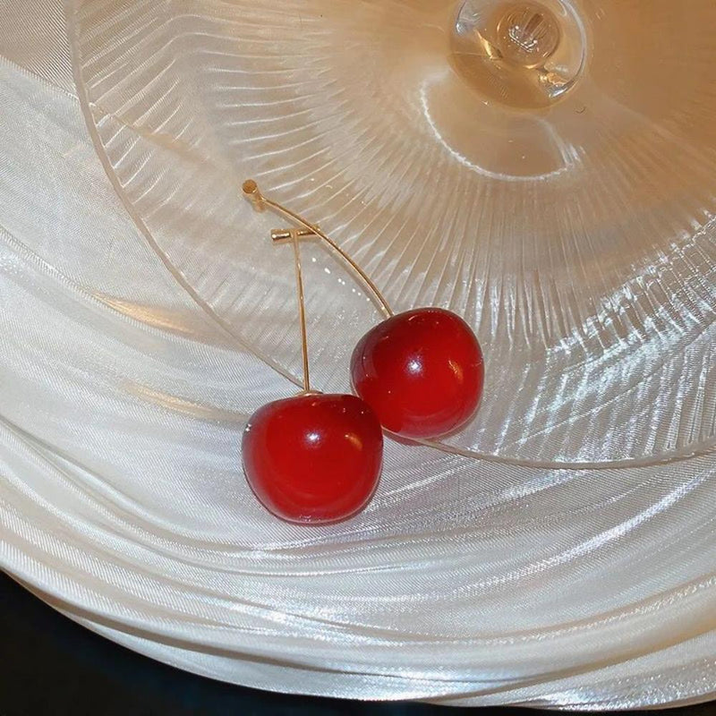 Glam Jewellery Acrylic Resin Cherry Dangler Drop Earrings