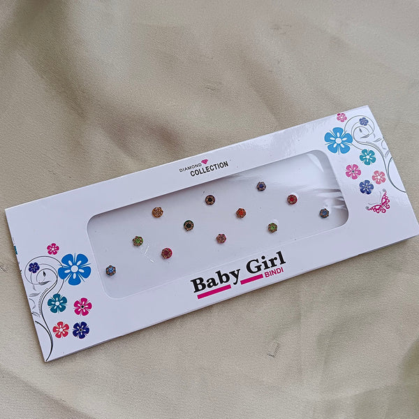 Baby Girl Bindi Round Shape Multi Color Stone Bindi