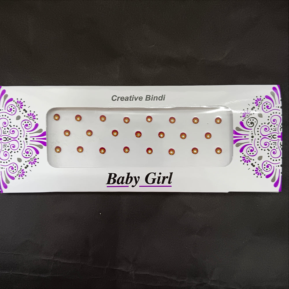 Baby Girl Bindi Austrian Stone Round Shape Velvet Bindi