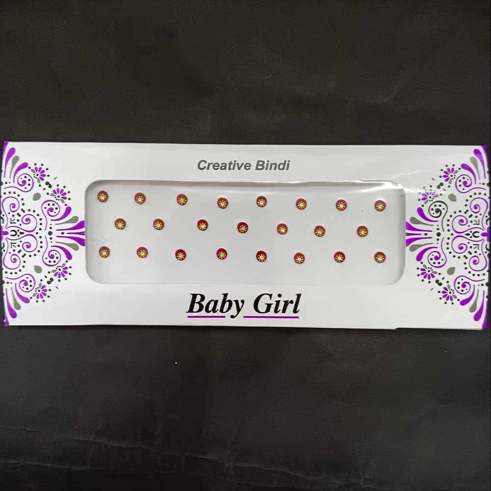 Baby Girl Bindi Austrian Stone Round Shape Velvet Bindi