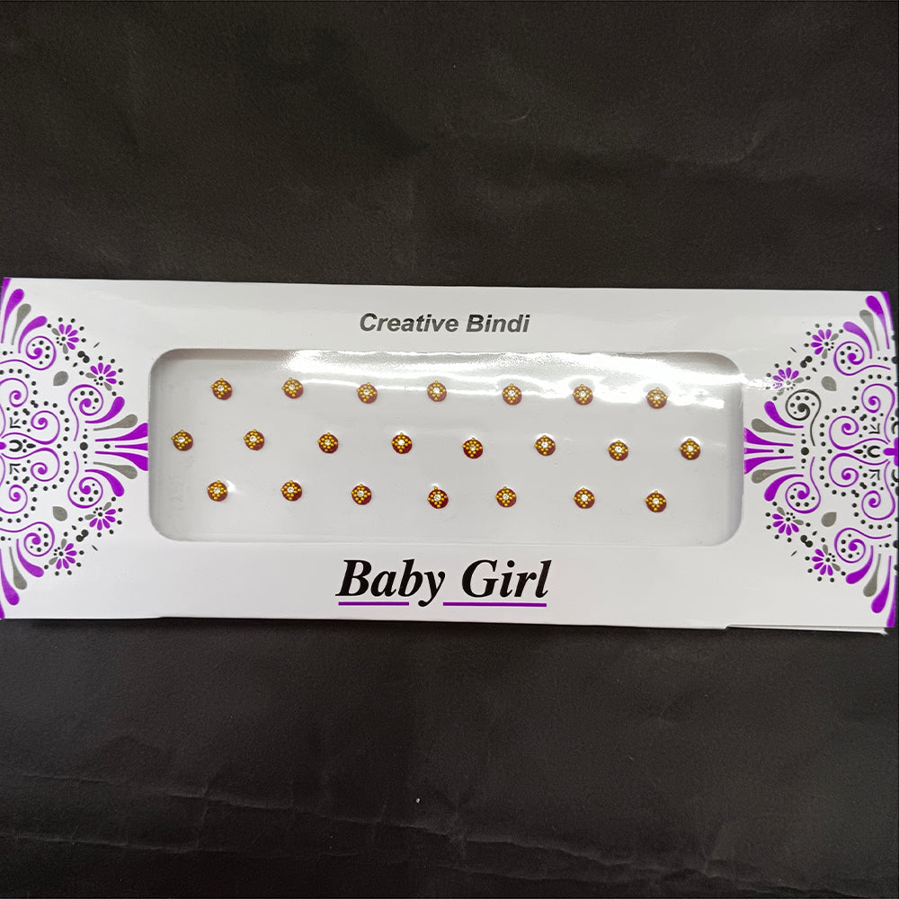 Baby Girl Bindi Austrian Stone Round Shape Velvet Bindi