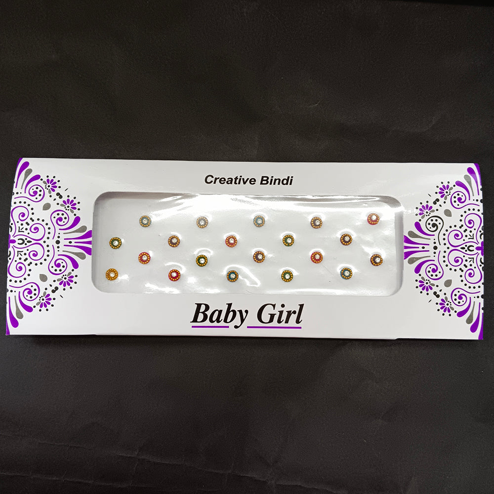 Baby Girl Bindi Austrian Stone Round Shape Velvet Bindi