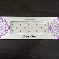 Baby Girl Bindi Austrian Stone Round Shape Velvet Bindi