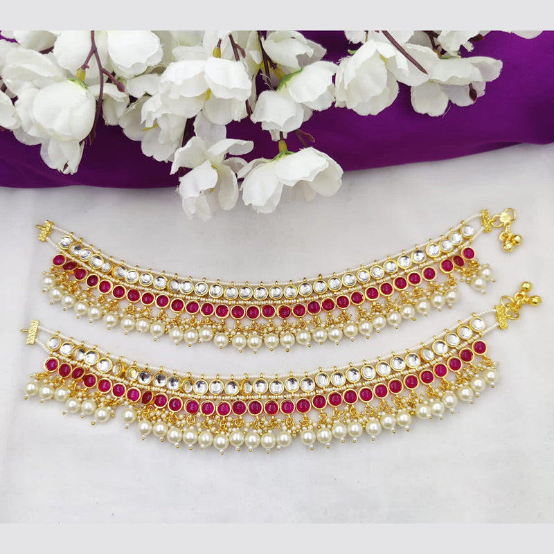 Fancyla Gold Plated Kundan Stone Payal