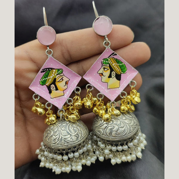 Fancyla 2 Tone Plated Maharaja Style Ghungroo Jhumki Earrings