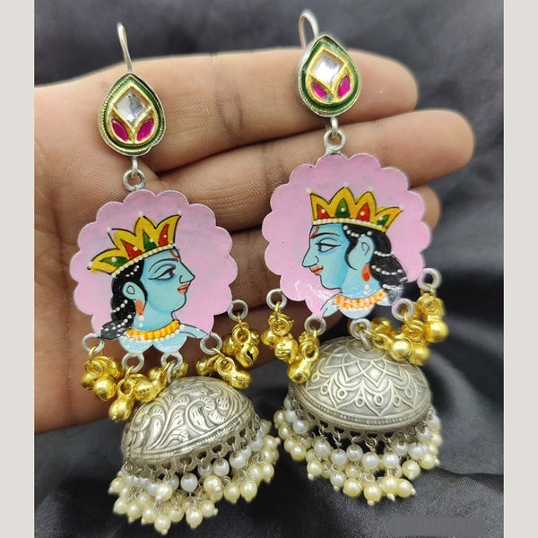 Fancyla 2 Tone Plated Queen Style Ghungroo Jhumki Earrings