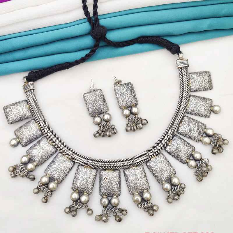 Fancyla Oxidised Plated Necklace Set