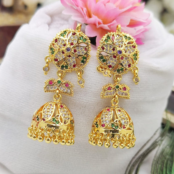 Fancyla Gold Plated Austrian Stone Jhumki Earrings