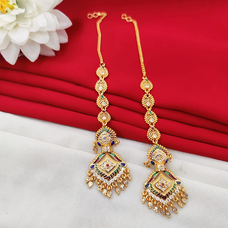 Fancyla Gold Plated Austrian Stone Kanchain Earrings