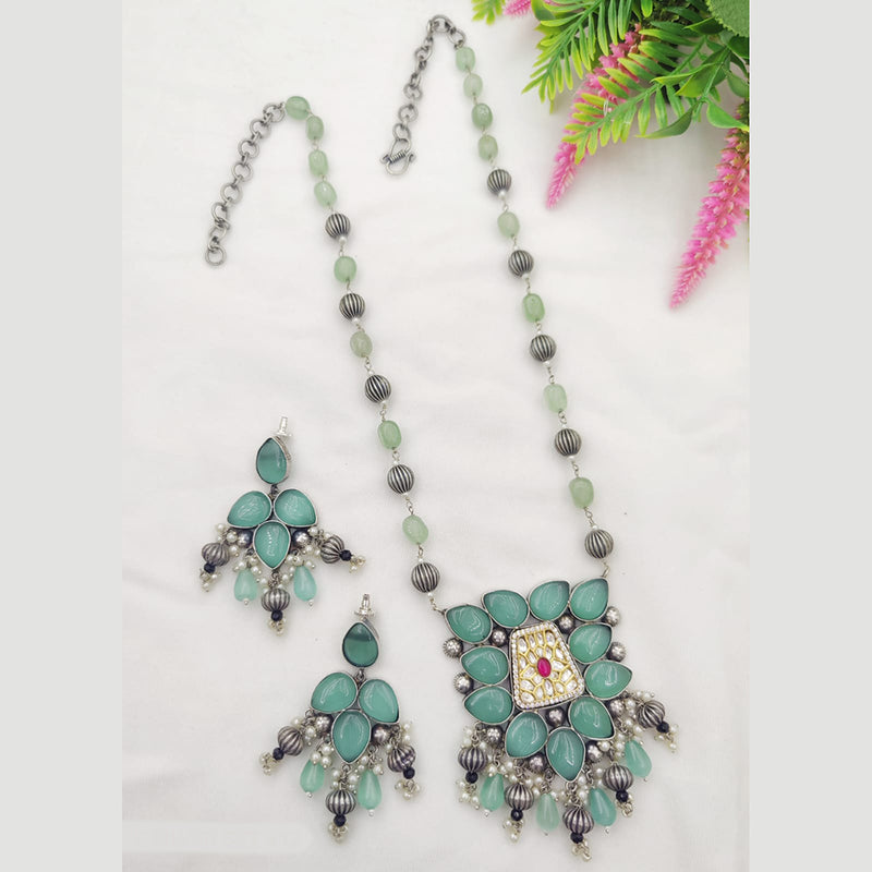 Fancyla Oxidised Plated Beads Necklace Set