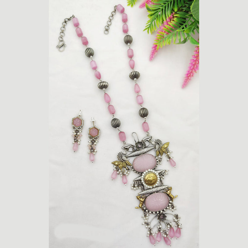 Fancyla Oxidised Plated Beads Necklace Set