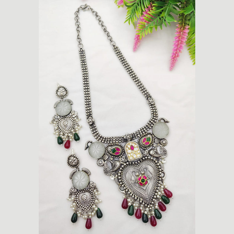 Fancyla Oxidised Plated Beads Necklace Set