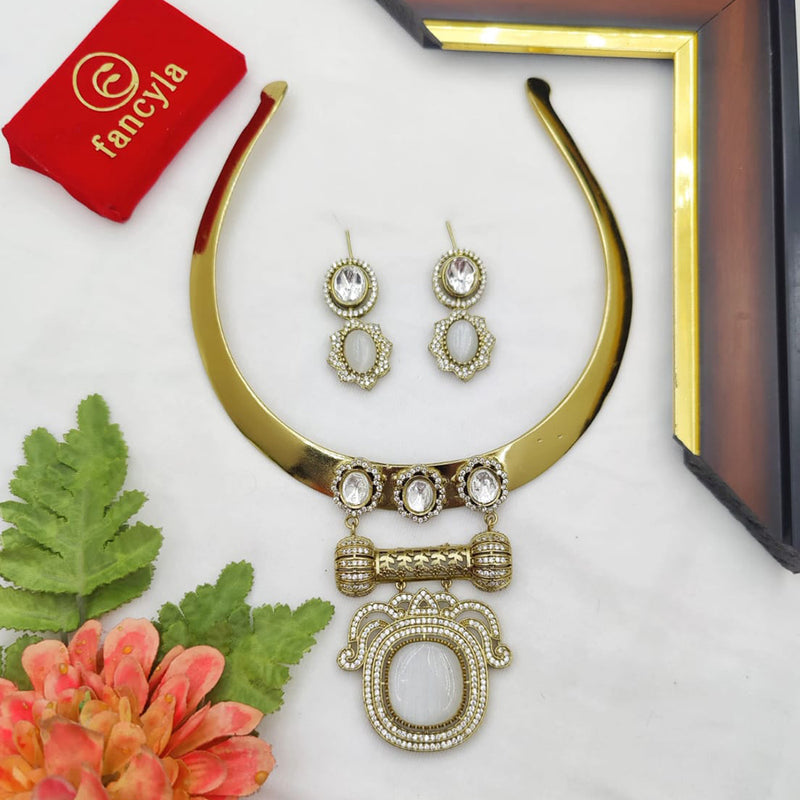 Fancyla Gold Plated Austrian Stone Necklace Set