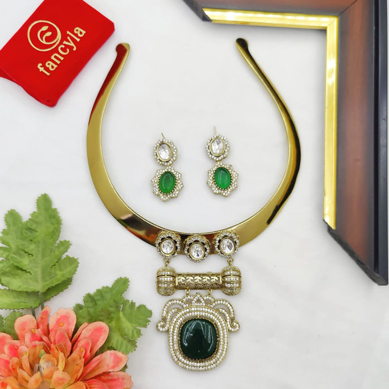 Fancyla Gold Plated Austrian Stone Necklace Set