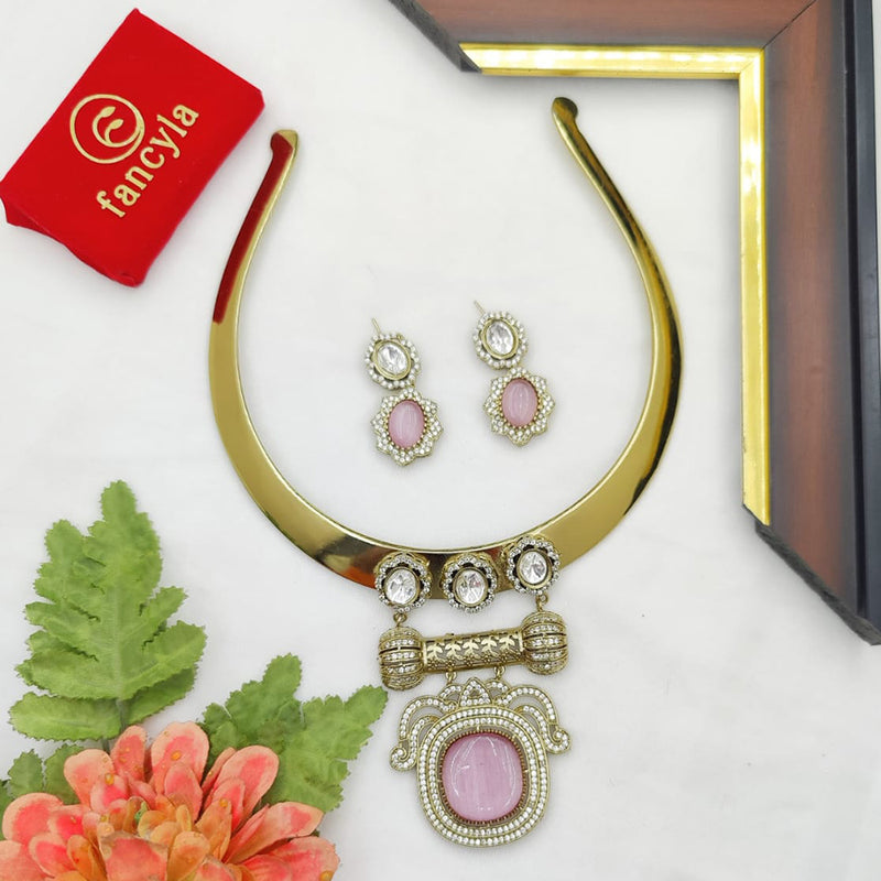 Fancyla Gold Plated Austrian Stone Necklace Set