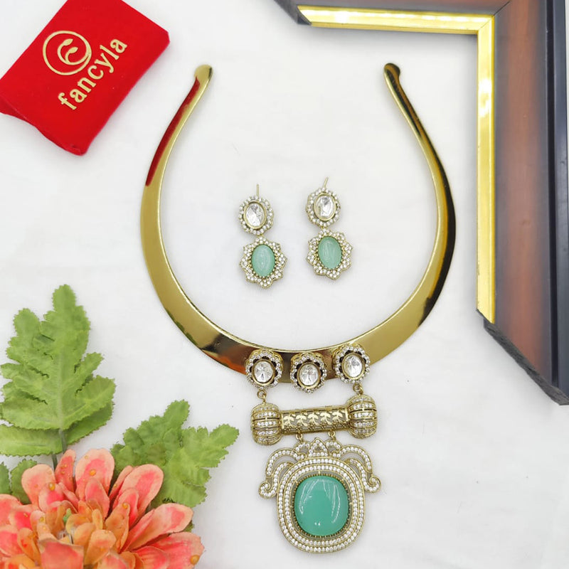 Fancyla Gold Plated Austrian Stone Necklace Set