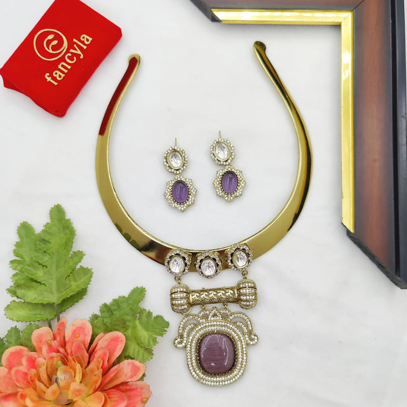 Fancyla Gold Plated Austrian Stone Necklace Set