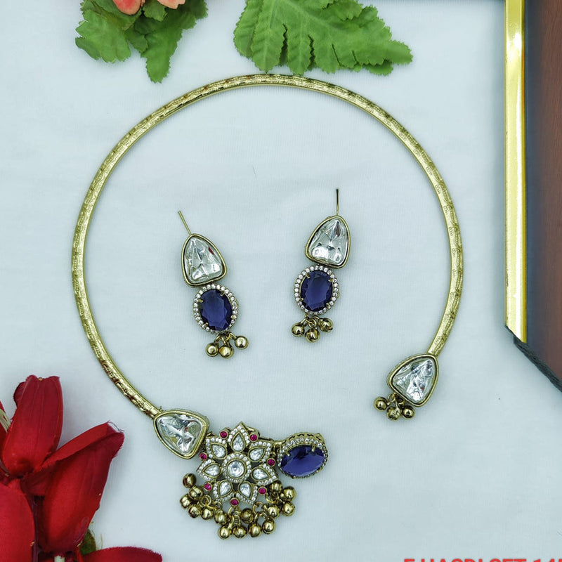 Fancyla Gold Plated Austrian Stone Necklace Set