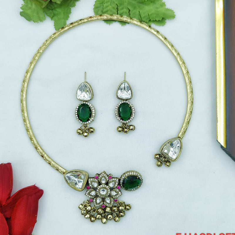 Fancyla Gold Plated Austrian Stone Necklace Set