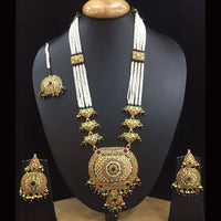 Everlasting Jadau Gold Plated Pearl Jadau Long Necklace Set