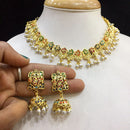 Everlasting Jadau Gold Plated Pearl And Pota Stone Necklace Set