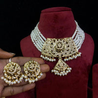 Everlasting Jadau Gold Plated Pearl And Beads Necklace Set