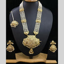 Everlasting Jadau Gold Plated Pearl Long Necklace Set