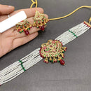 Everlasting Jadau Pearl and Pota Stone Choker Necklace Set