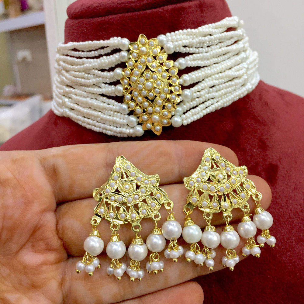 Everlasting Jadau Royal Pearl Choker Necklace Set