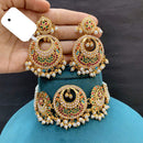 Everlasting Jadau Royal Pota Stone And Pearl Choker Necklace Set