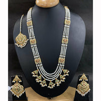 Everlasting Jadau Royal Pota Stone And Pearl Long Necklace Set